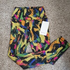 lululemon athletica Vibrant Multicolor Brushstroke Leggings